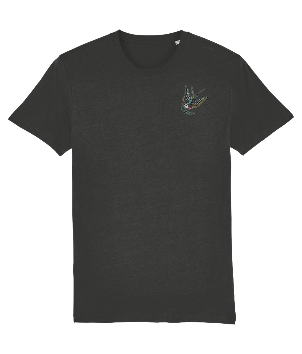 Swallow | Embroidered Organic Cotton T-shirt