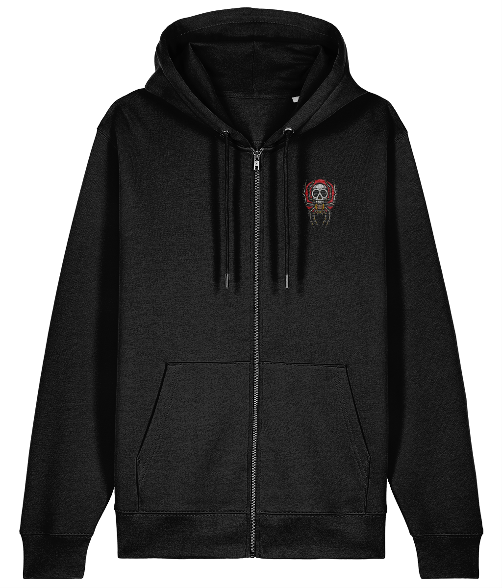 Spider Skull | Embroidered Organic Cotton Hoodie