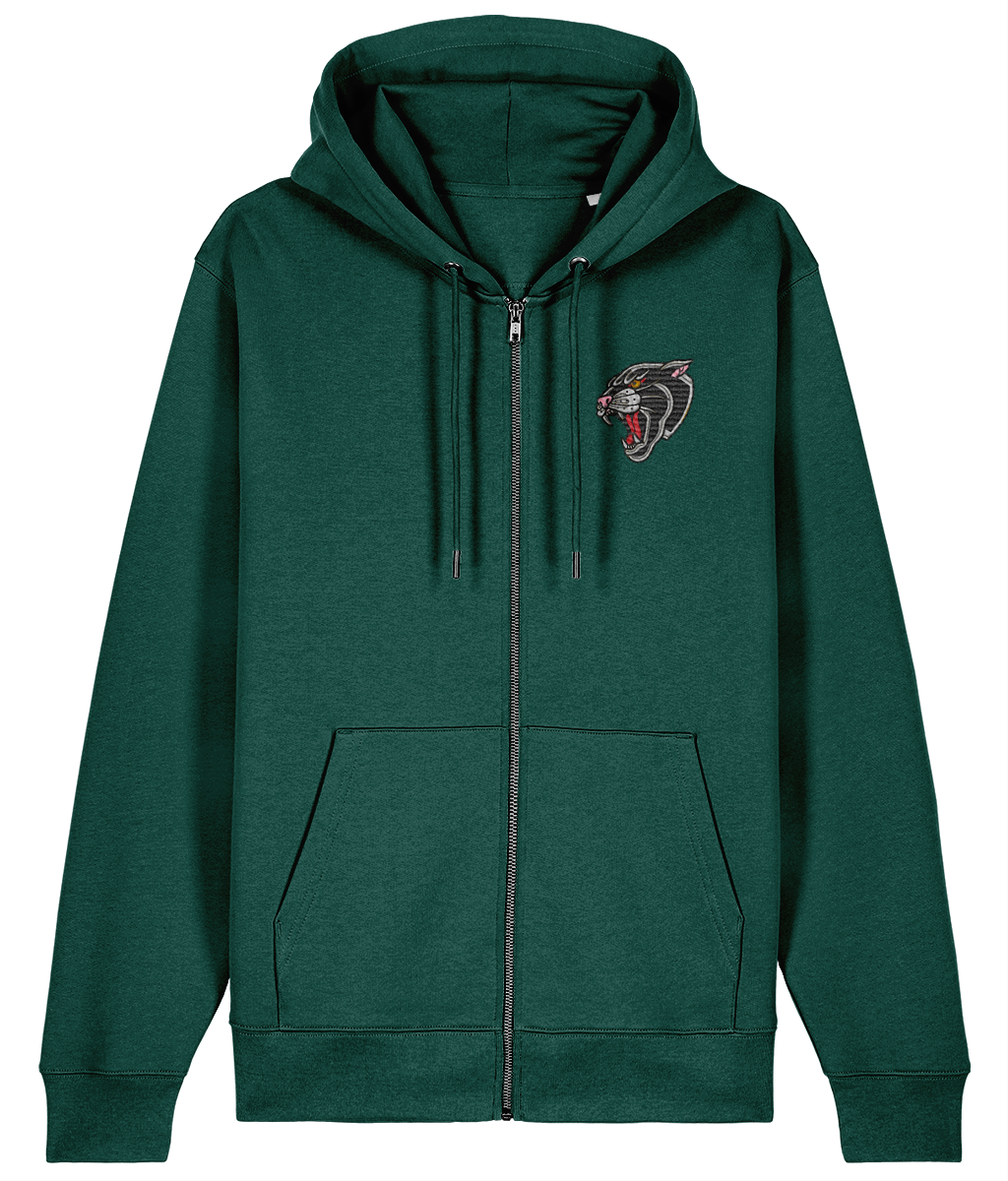 Panther Head | Embroidered Organic Cotton Hoodie