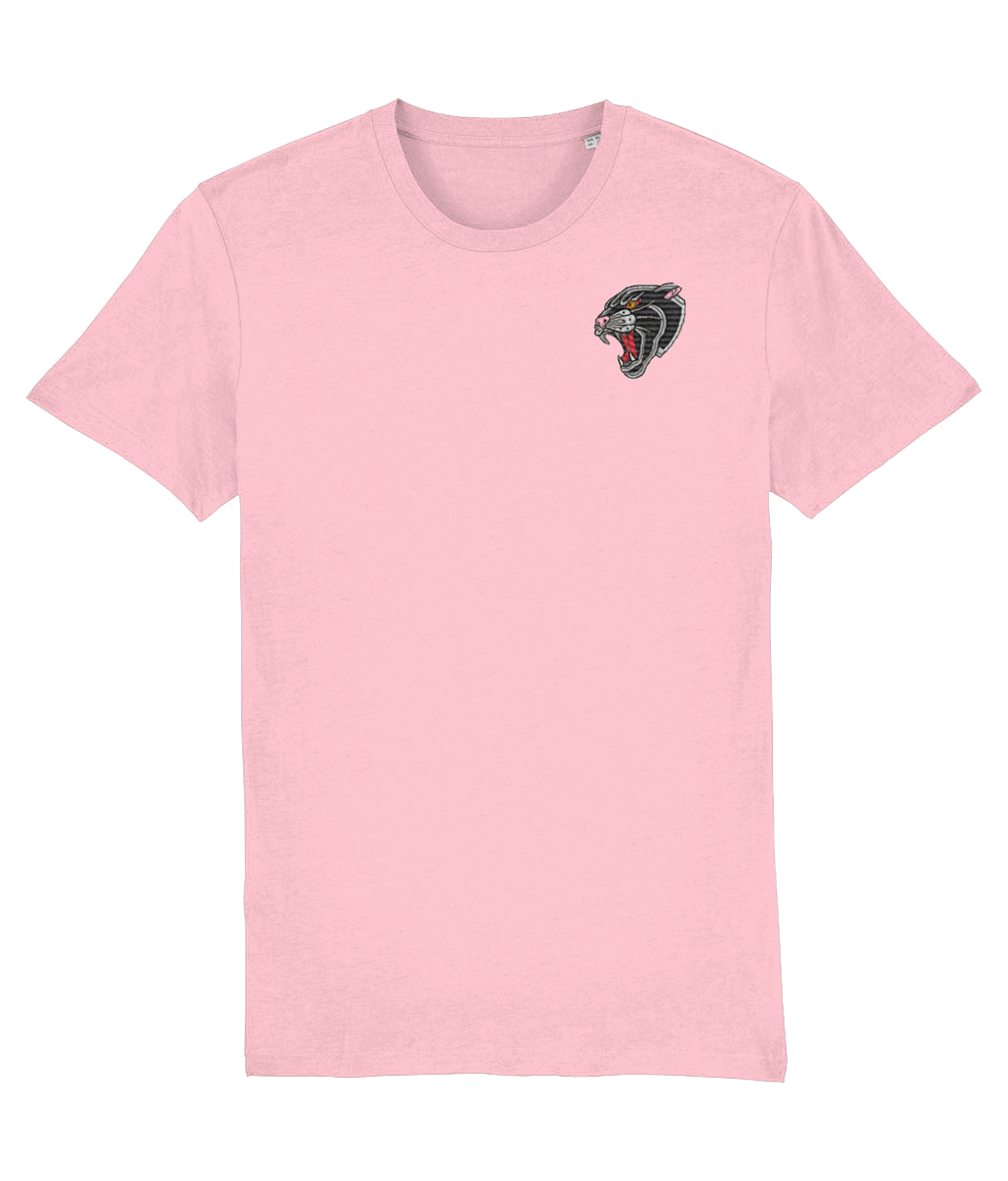 Panther Head | Embroidered Organic Cotton T-shirt