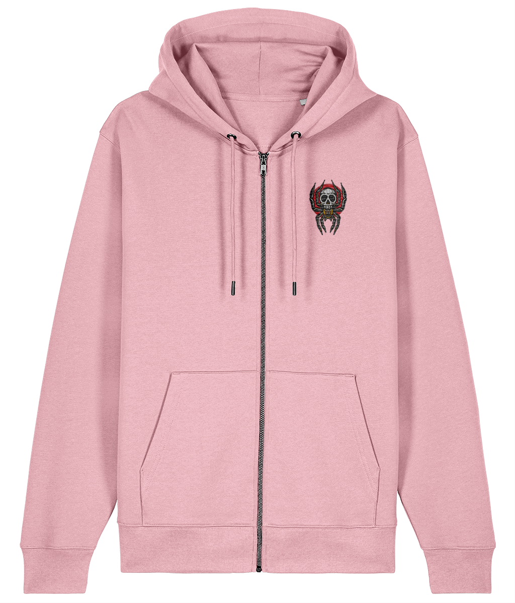 Spider Skull | Embroidered Organic Cotton Hoodie