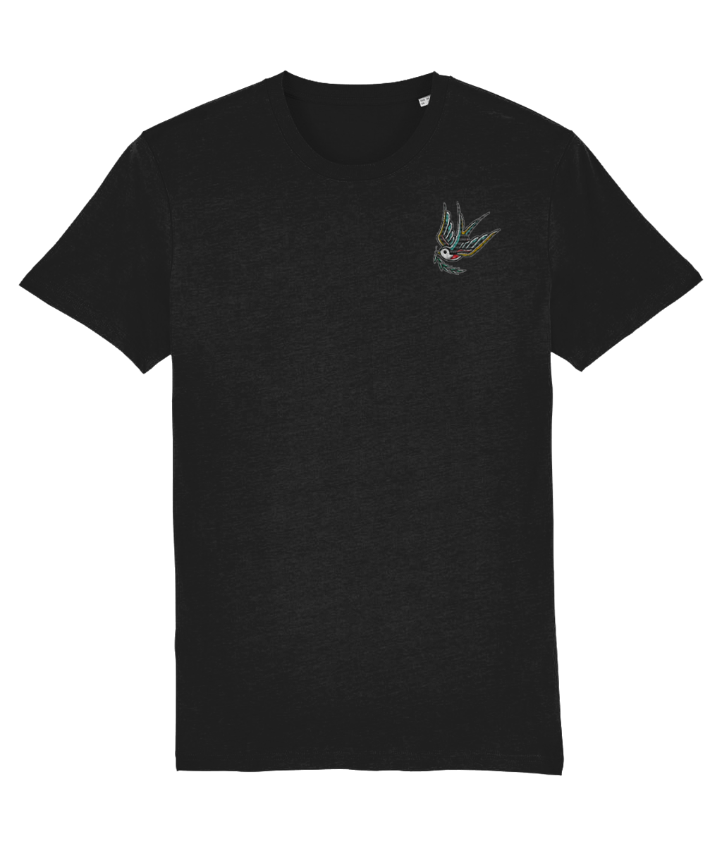 Swallow | Embroidered Organic Cotton T-shirt