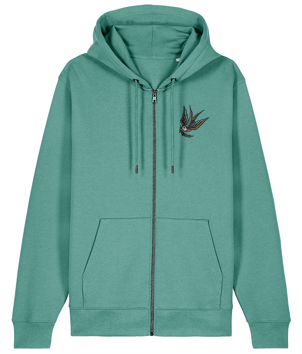Swallow | Embroidered Organic Cotton Hoodie