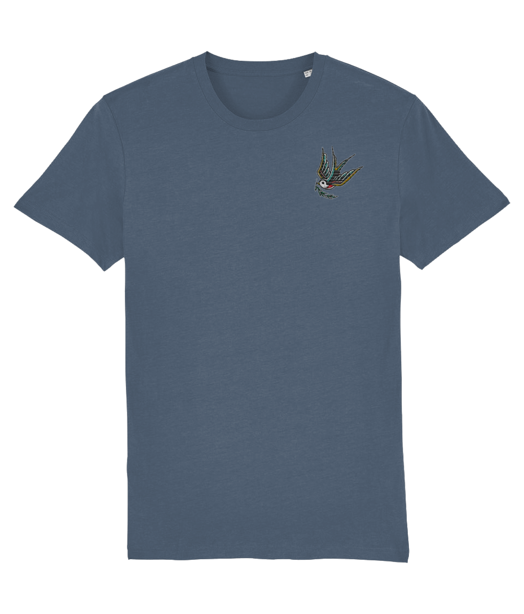 Swallow | Embroidered Organic Cotton T-shirt