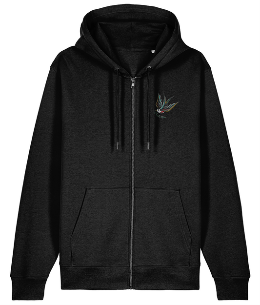 Swallow | Embroidered Organic Cotton Hoodie
