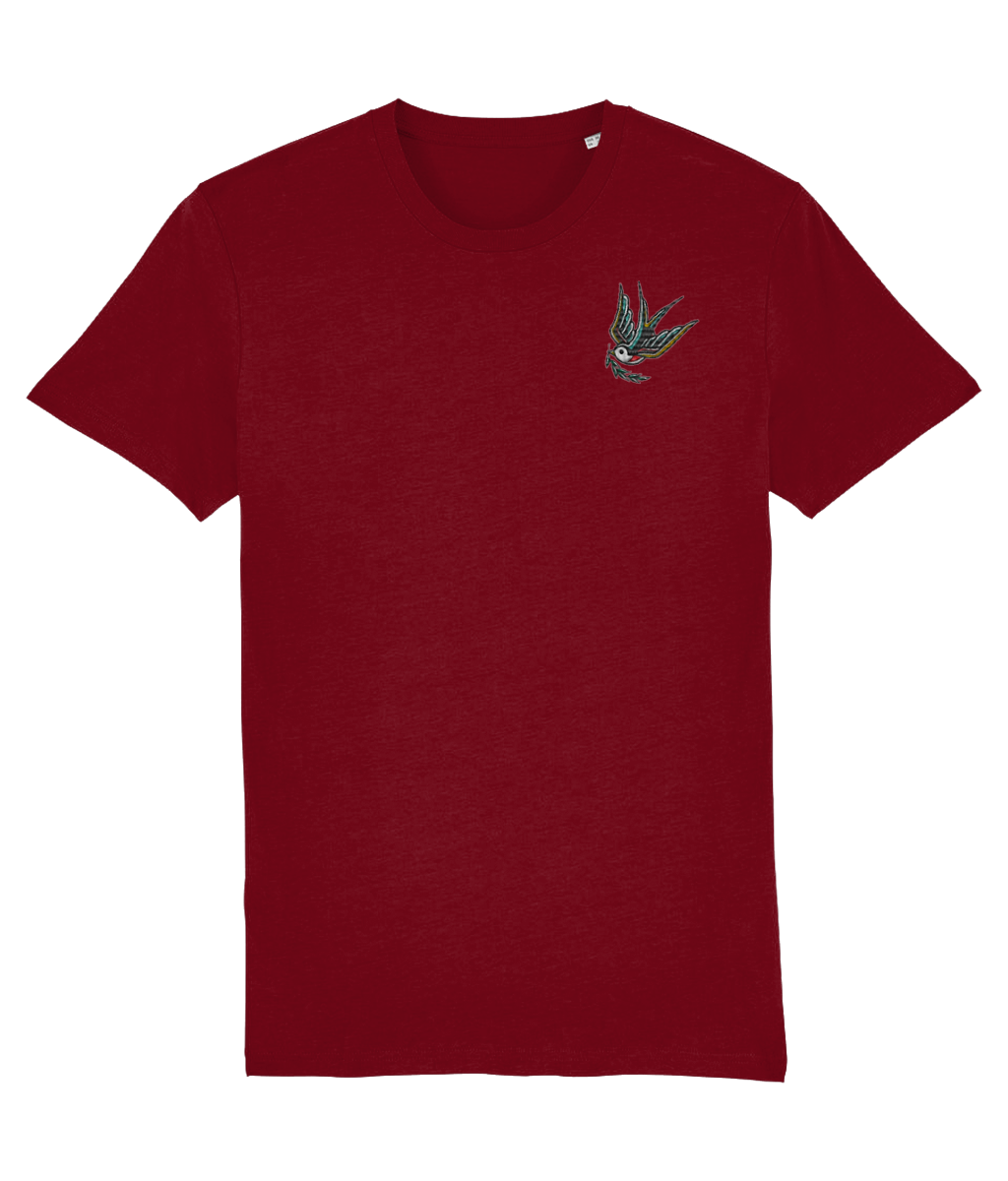 Swallow | Embroidered Organic Cotton T-shirt