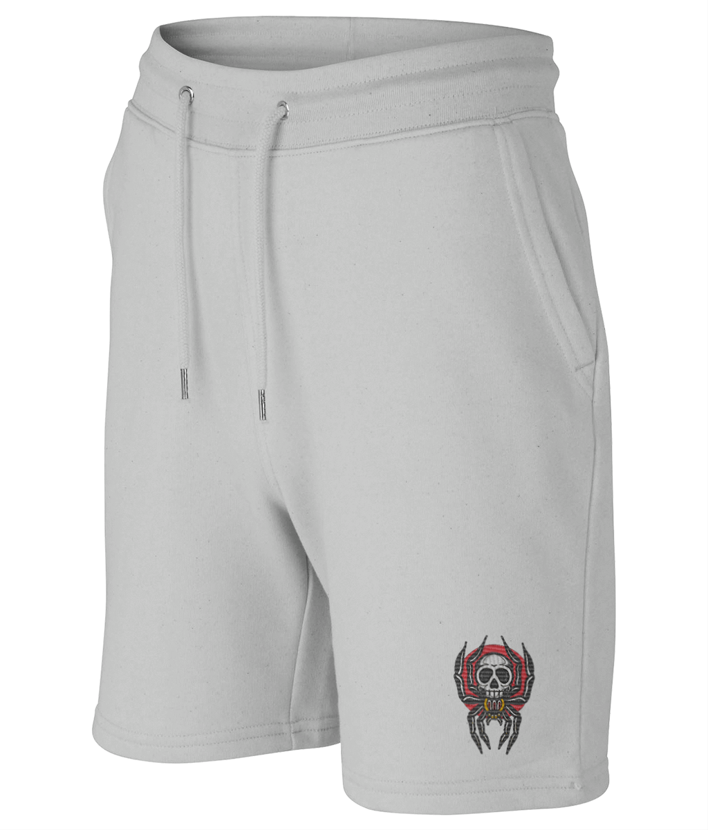 Spider Skull | Embroidered Organic Cotton Shorts