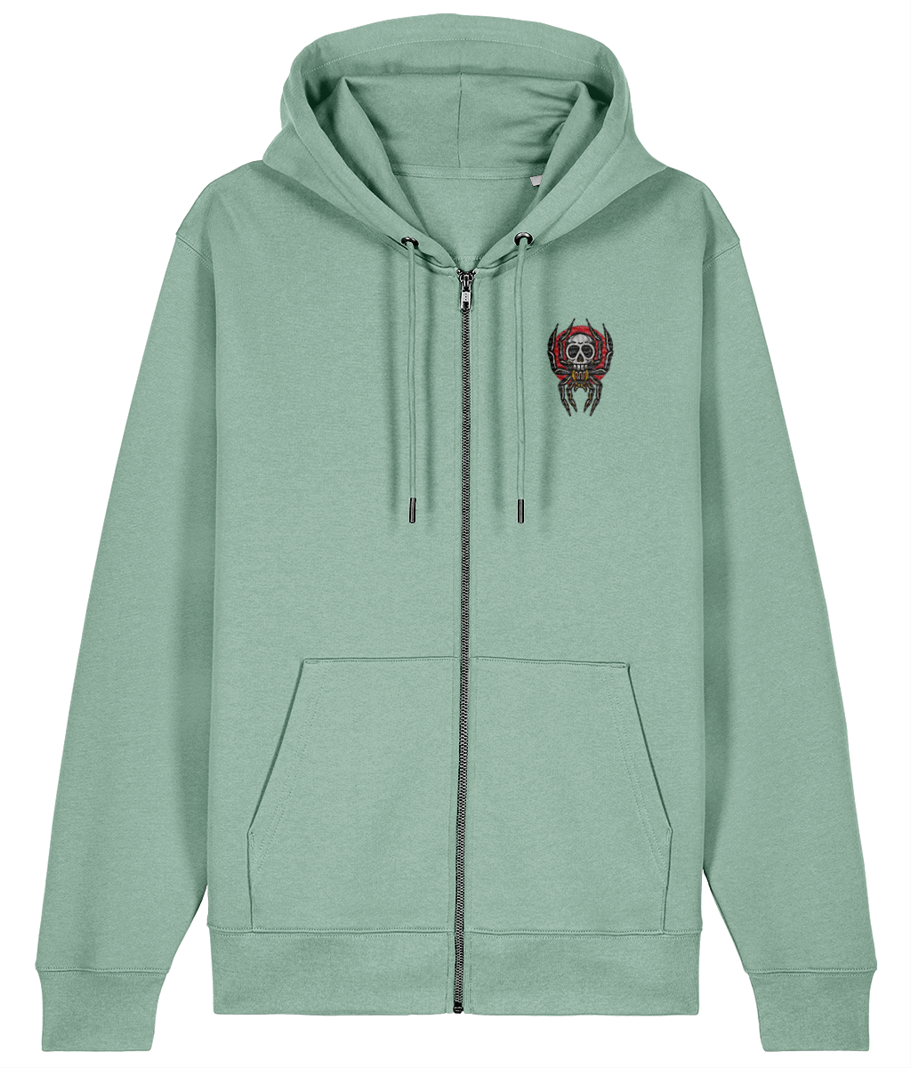 Spider Skull | Embroidered Organic Cotton Hoodie