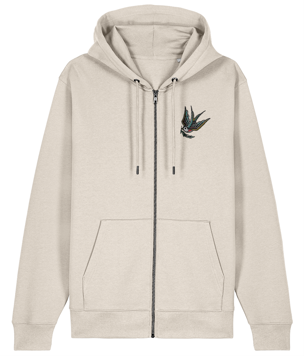 Swallow | Embroidered Organic Cotton Hoodie