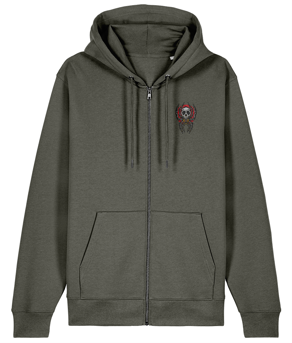 Spider Skull | Embroidered Organic Cotton Hoodie