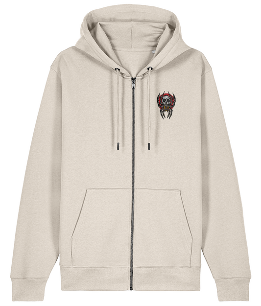 Spider Skull | Embroidered Organic Cotton Hoodie