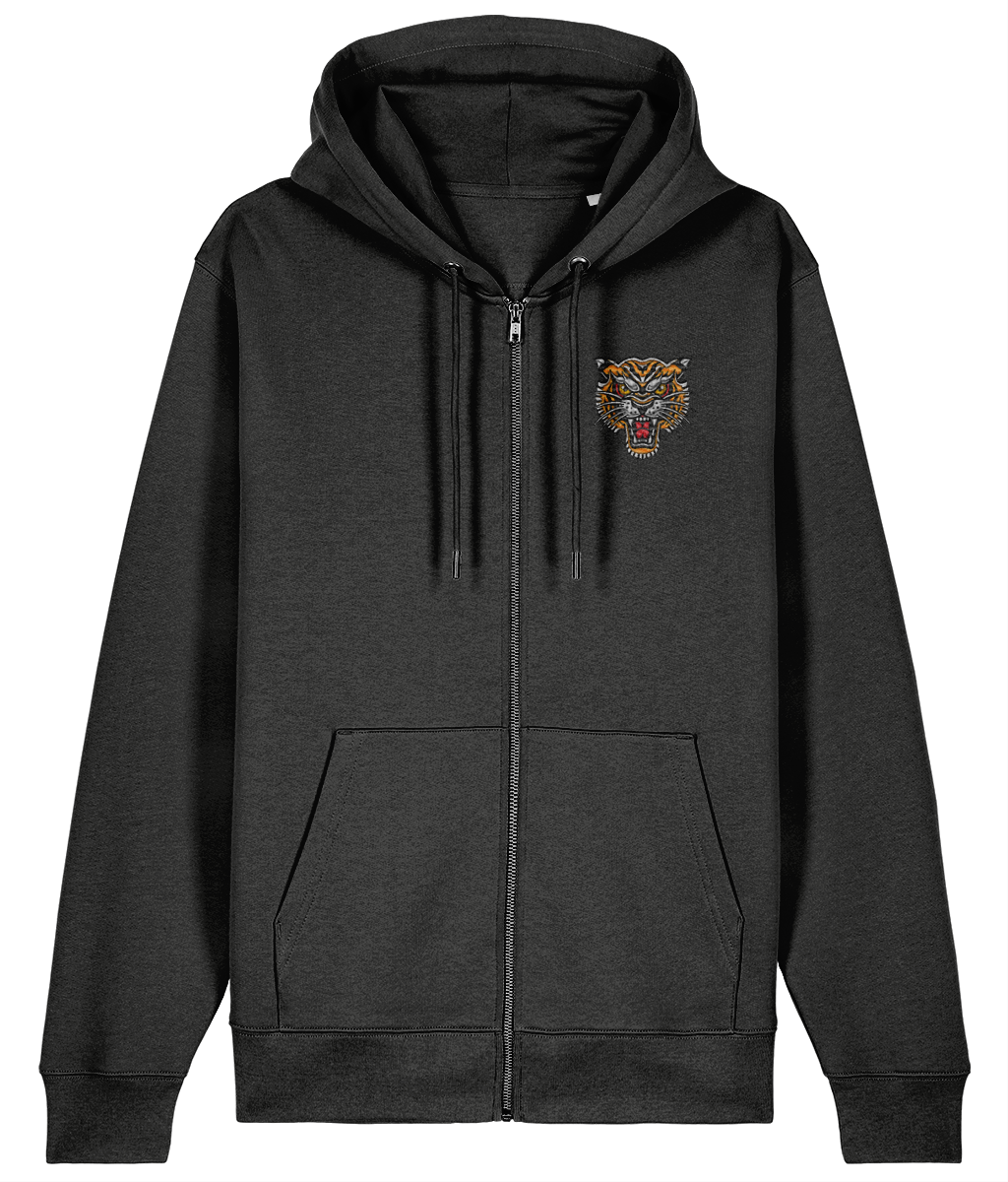Tiger Head | Embroidered Organic Cotton Hoodie