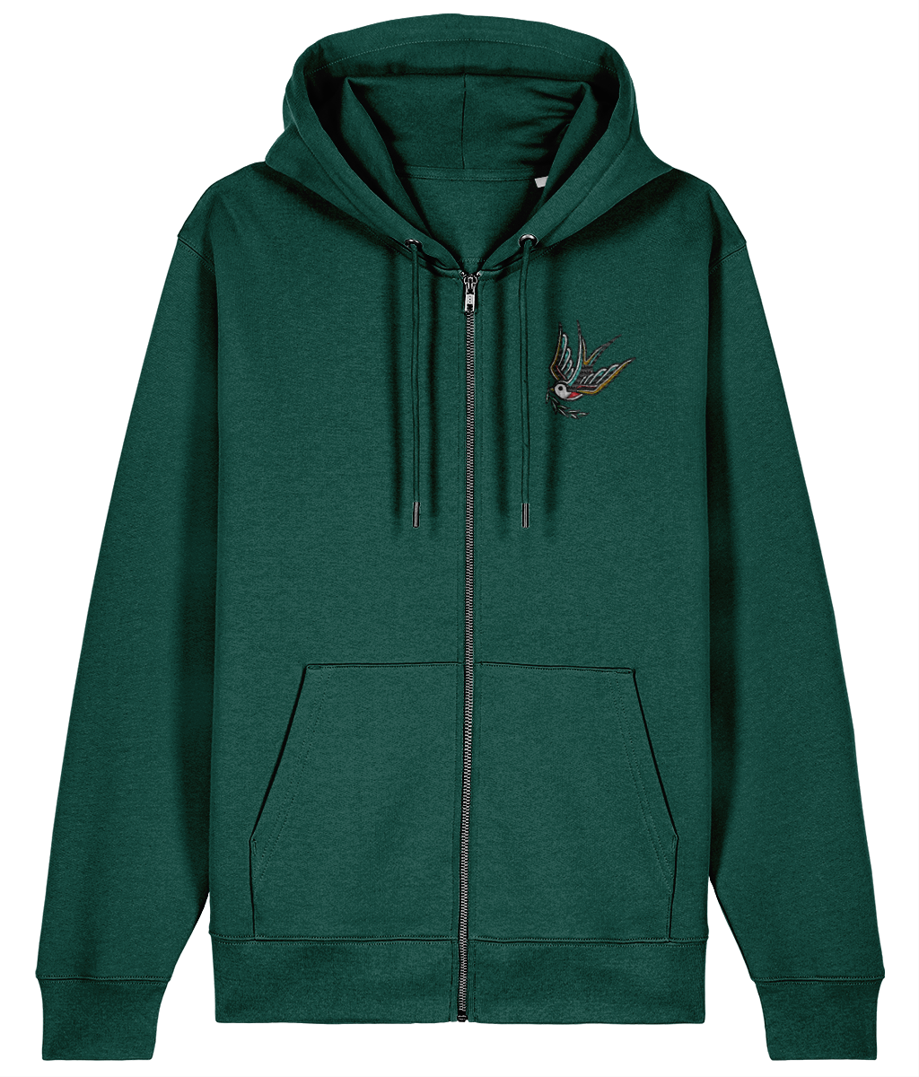 Swallow | Embroidered Organic Cotton Hoodie