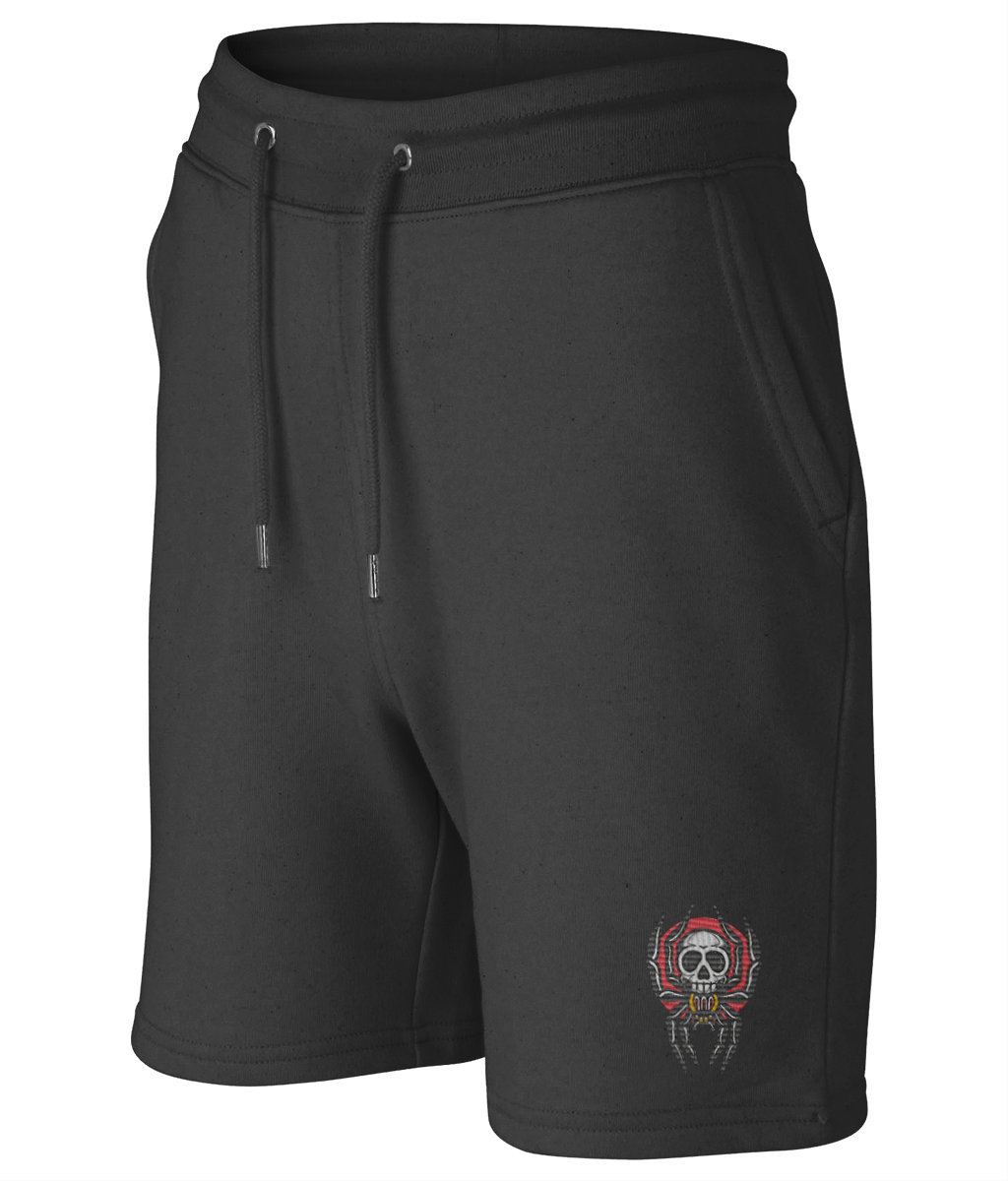 Spider Skull | Embroidered Organic Cotton Shorts