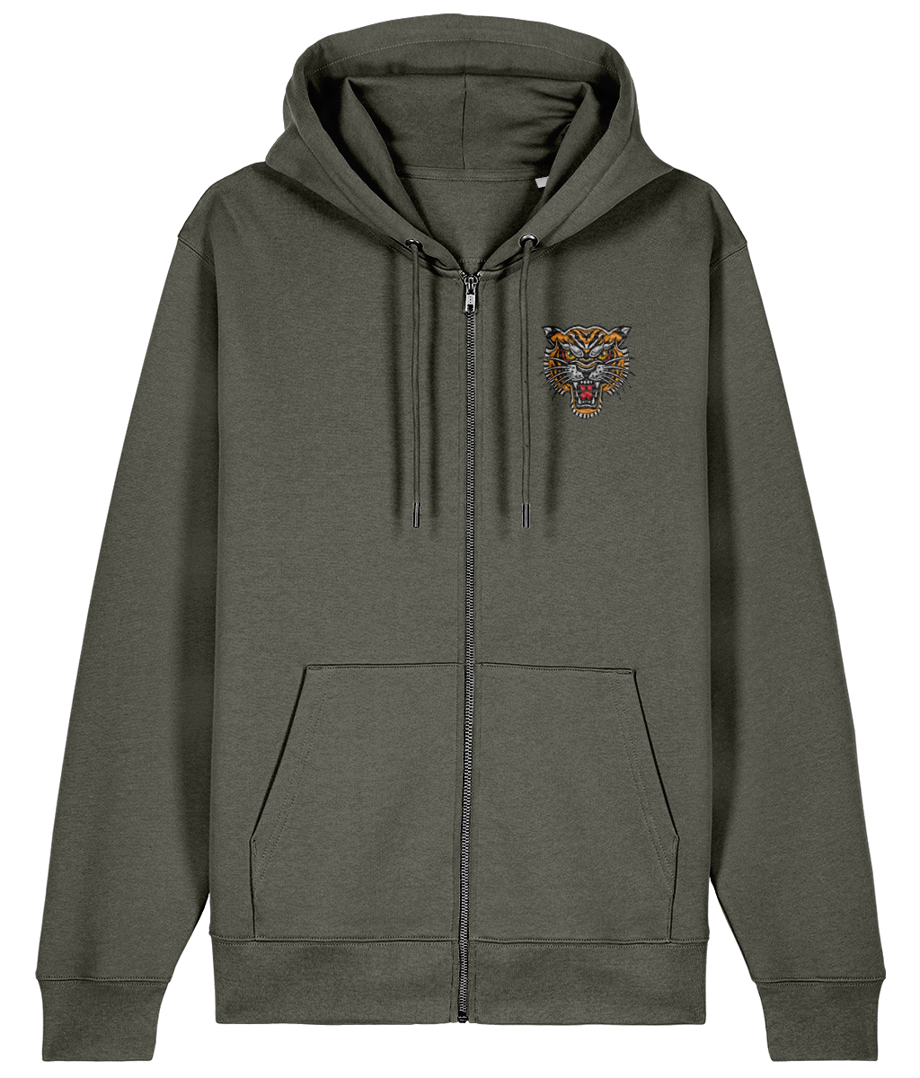 Tiger Head | Embroidered Organic Cotton Hoodie