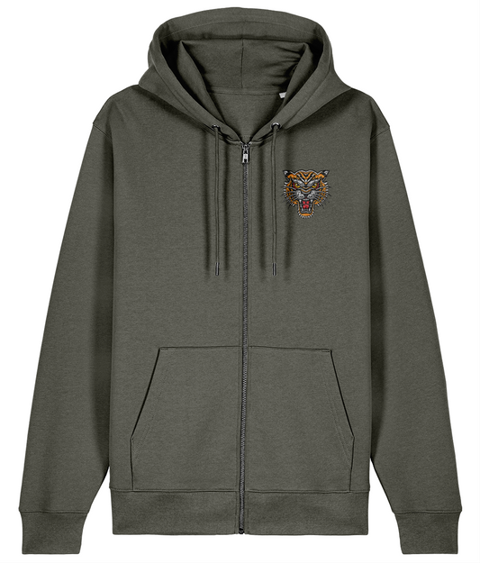 Tiger Head | Embroidered Organic Cotton Hoodie