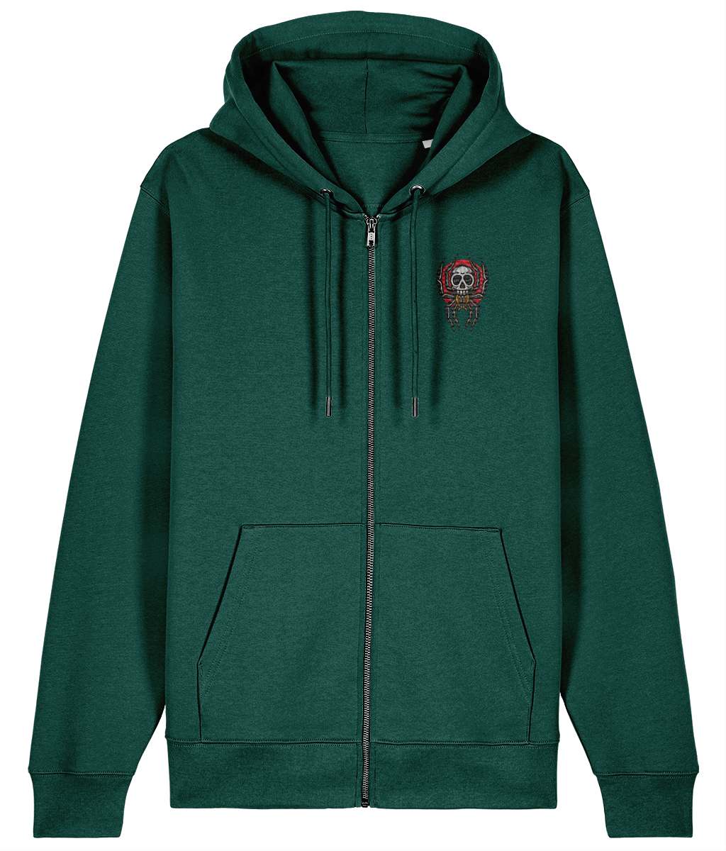 Spider Skull | Embroidered Organic Cotton Hoodie
