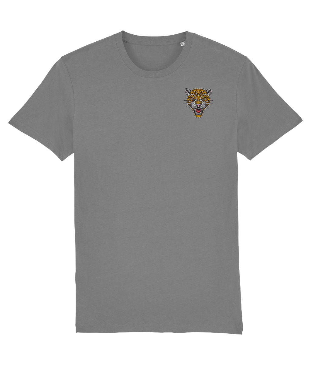 Leopard Head | Embroidered Organic Cotton T-shirt