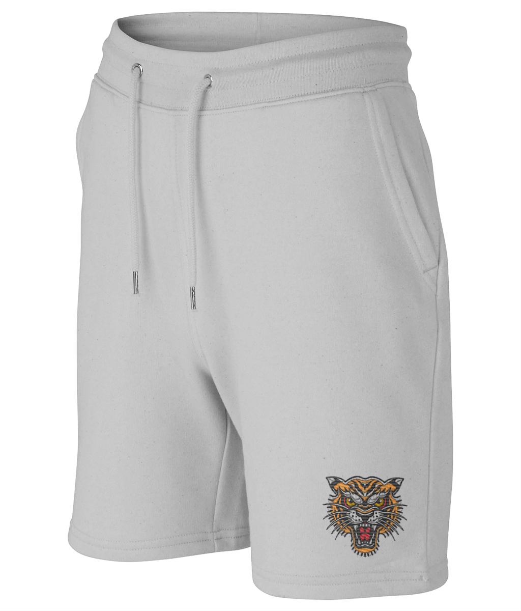Tiger Head | Embroidered Organic Cotton Shorts