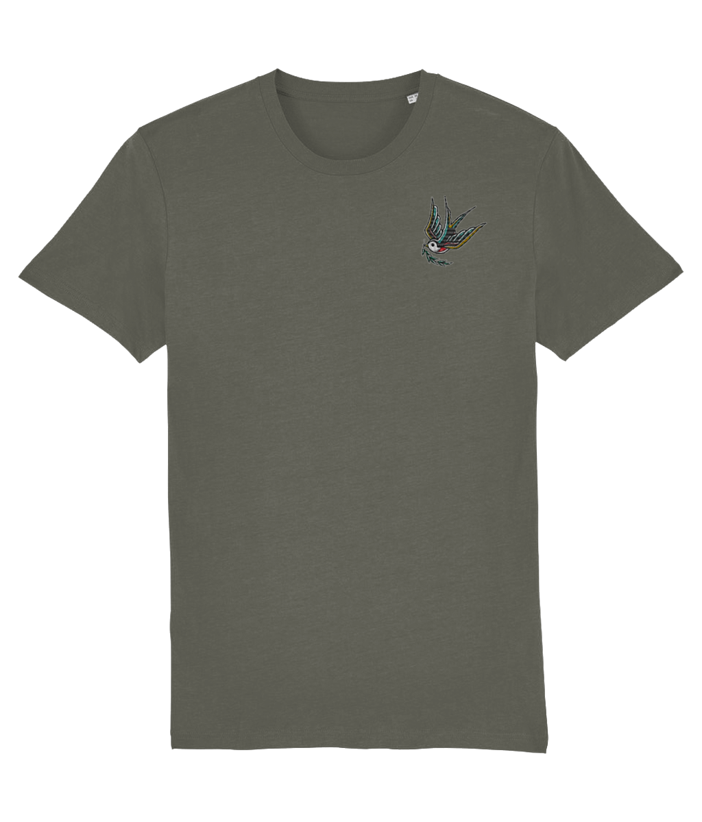 Swallow | Embroidered Organic Cotton T-shirt