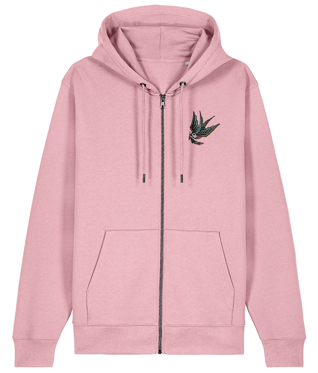 Swallow | Embroidered Organic Cotton Hoodie