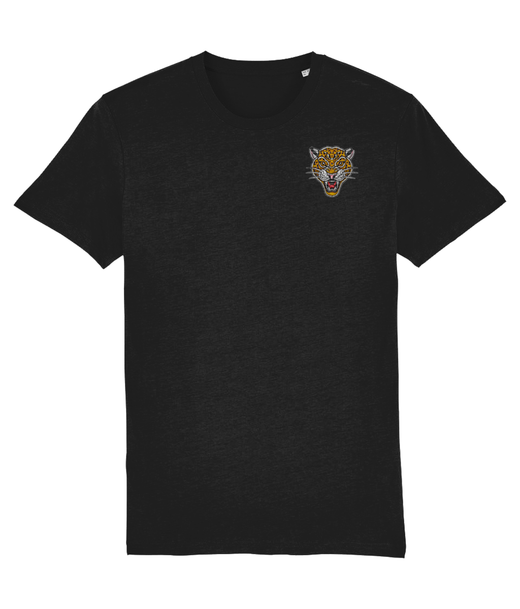 Leopard Head | Embroidered Organic Cotton T-shirt