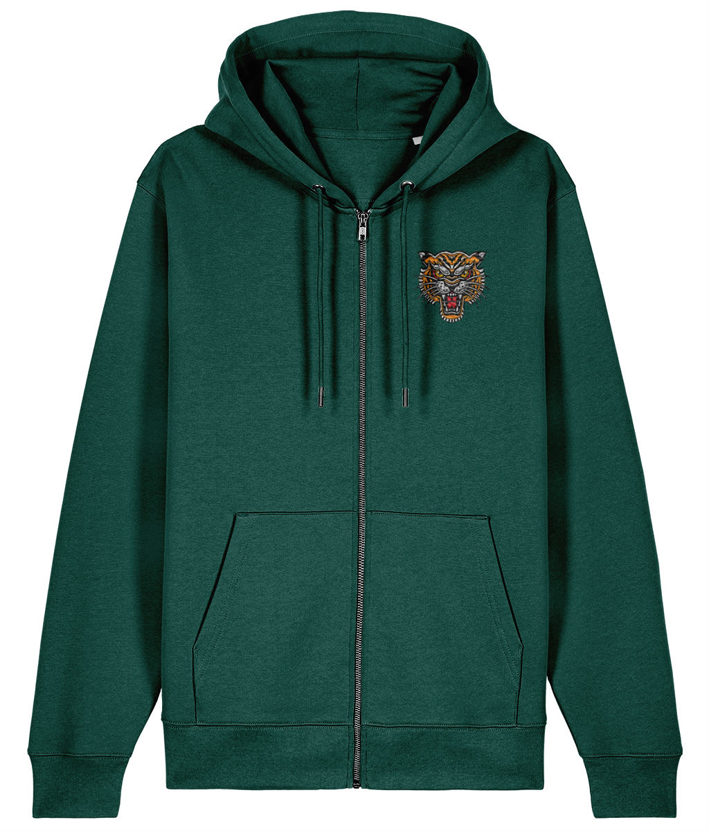 Tiger Head | Embroidered Organic Cotton Hoodie