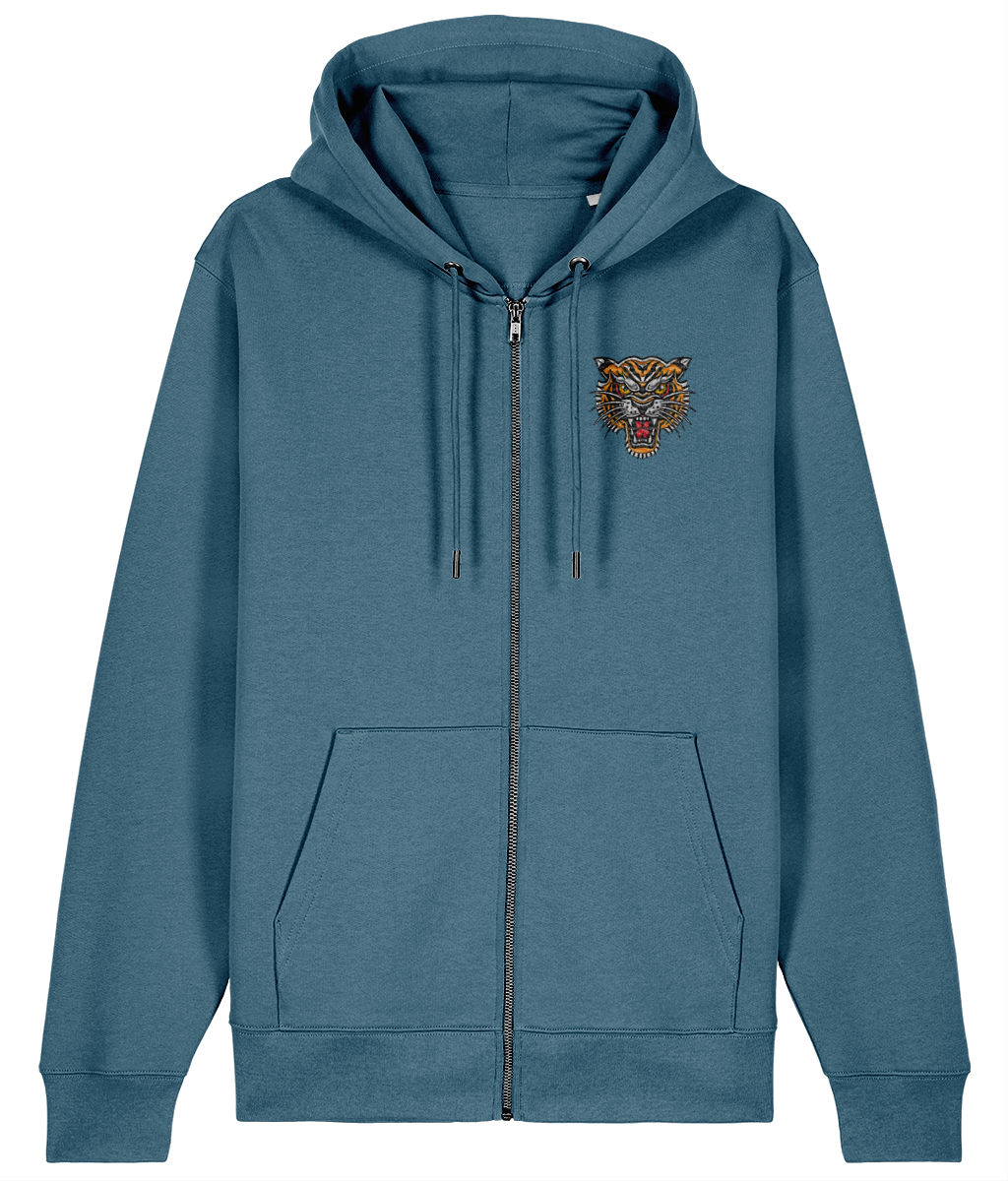 Tiger Head | Embroidered Organic Cotton Hoodie