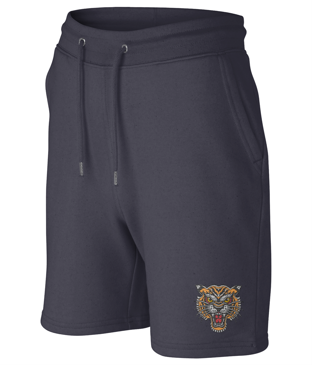 Tiger Head | Embroidered Organic Cotton Shorts