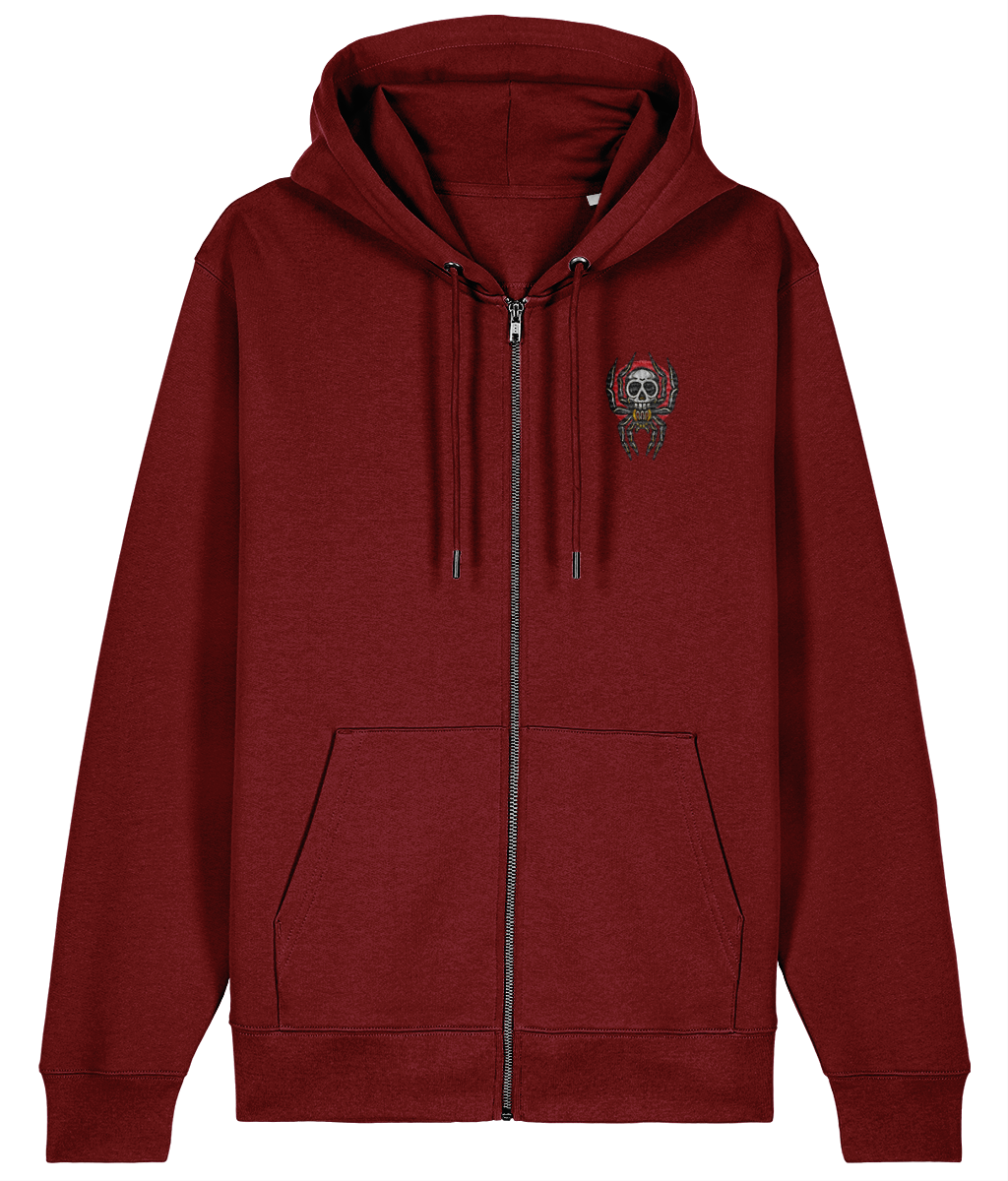 Spider Skull | Embroidered Organic Cotton Hoodie