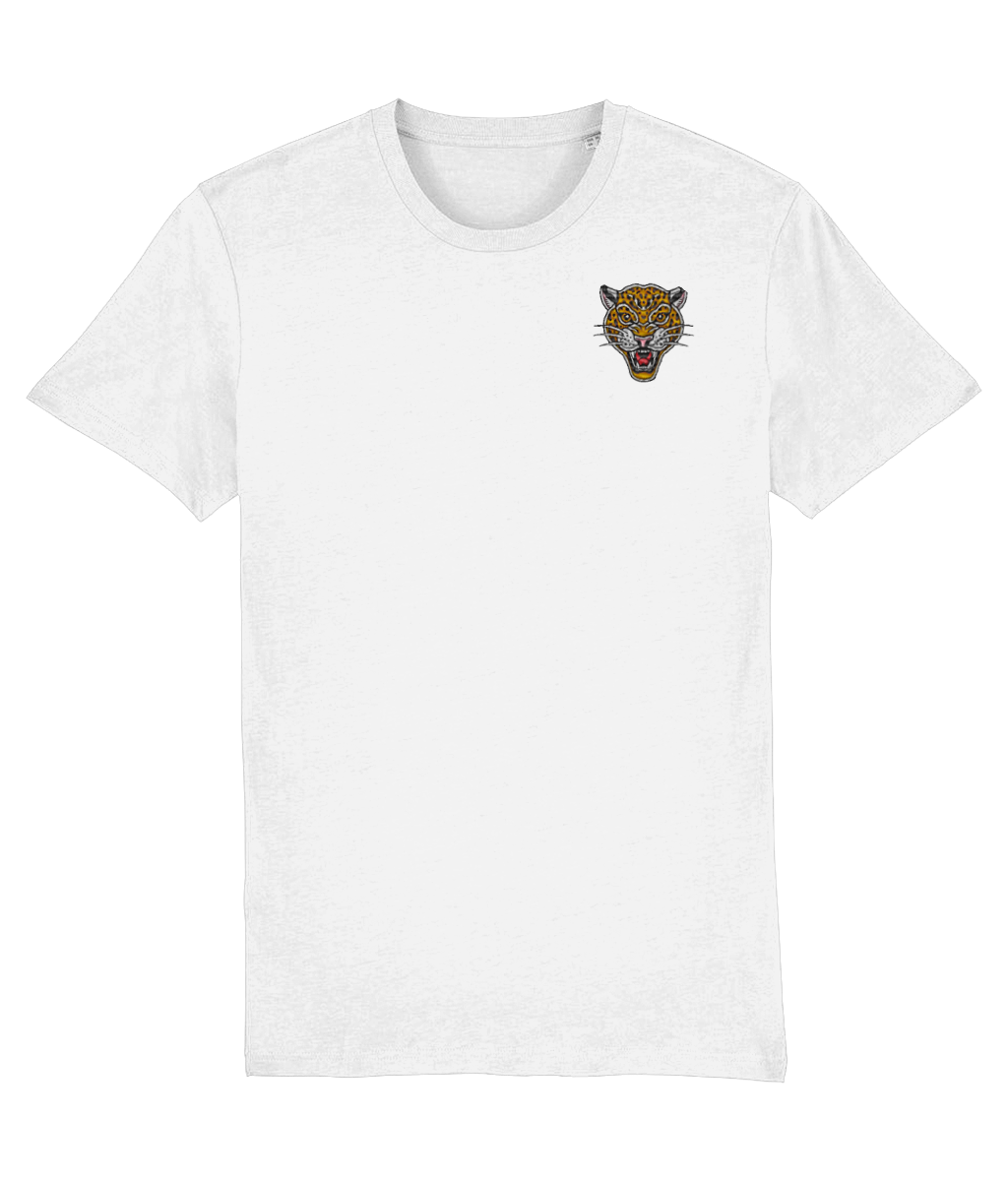 Leopard Head | Embroidered Organic Cotton T-shirt