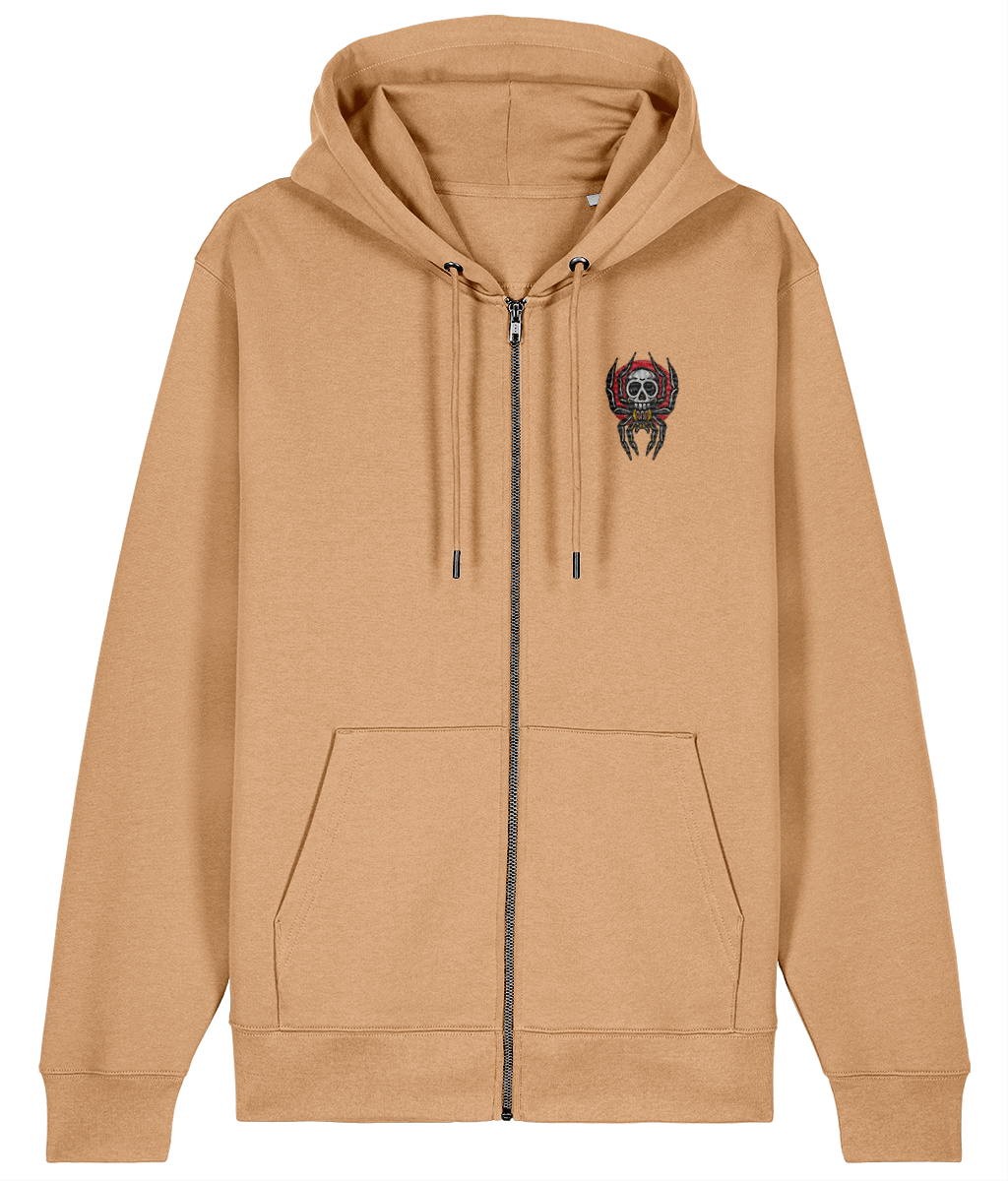 Spider Skull | Embroidered Organic Cotton Hoodie