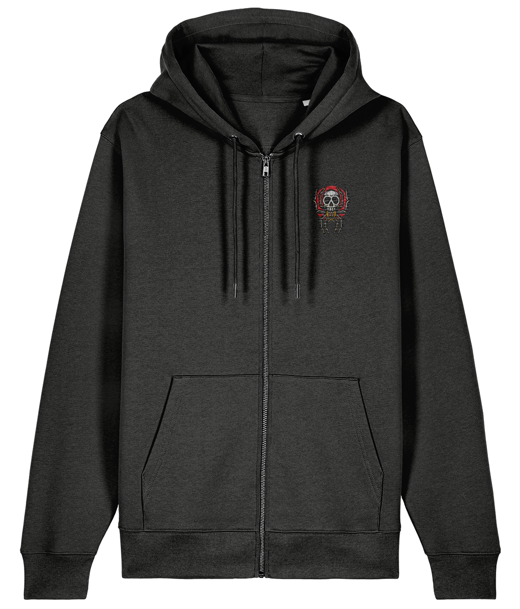 Spider Skull | Embroidered Organic Cotton Hoodie