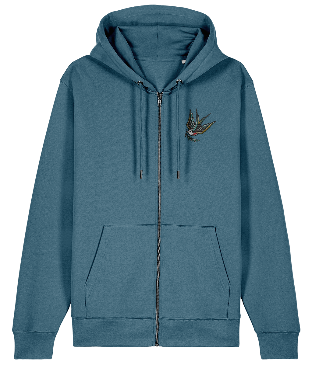 Swallow | Embroidered Organic Cotton Hoodie