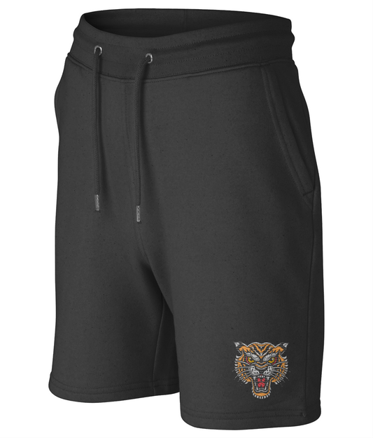 Tiger Head | Embroidered Organic Cotton Shorts