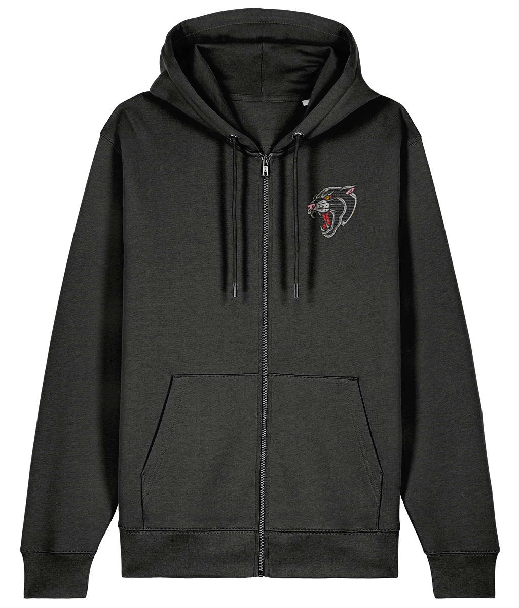 Panther Head | Embroidered Organic Cotton Hoodie