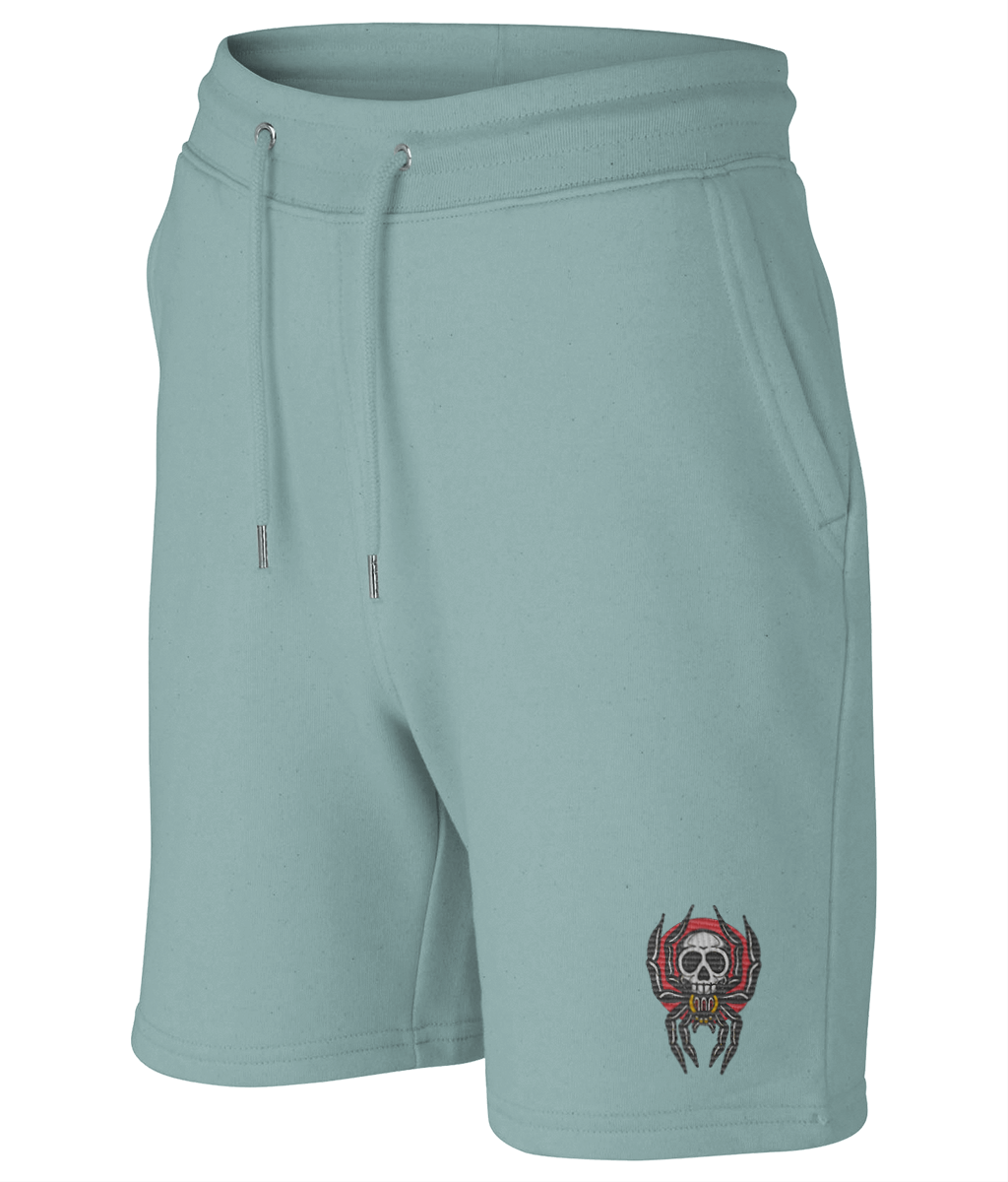 Spider Skull | Embroidered Organic Cotton Shorts