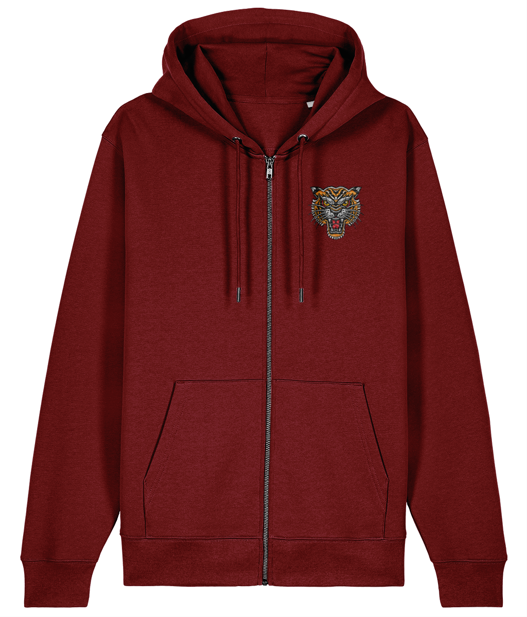 Tiger Head | Embroidered Organic Cotton Hoodie