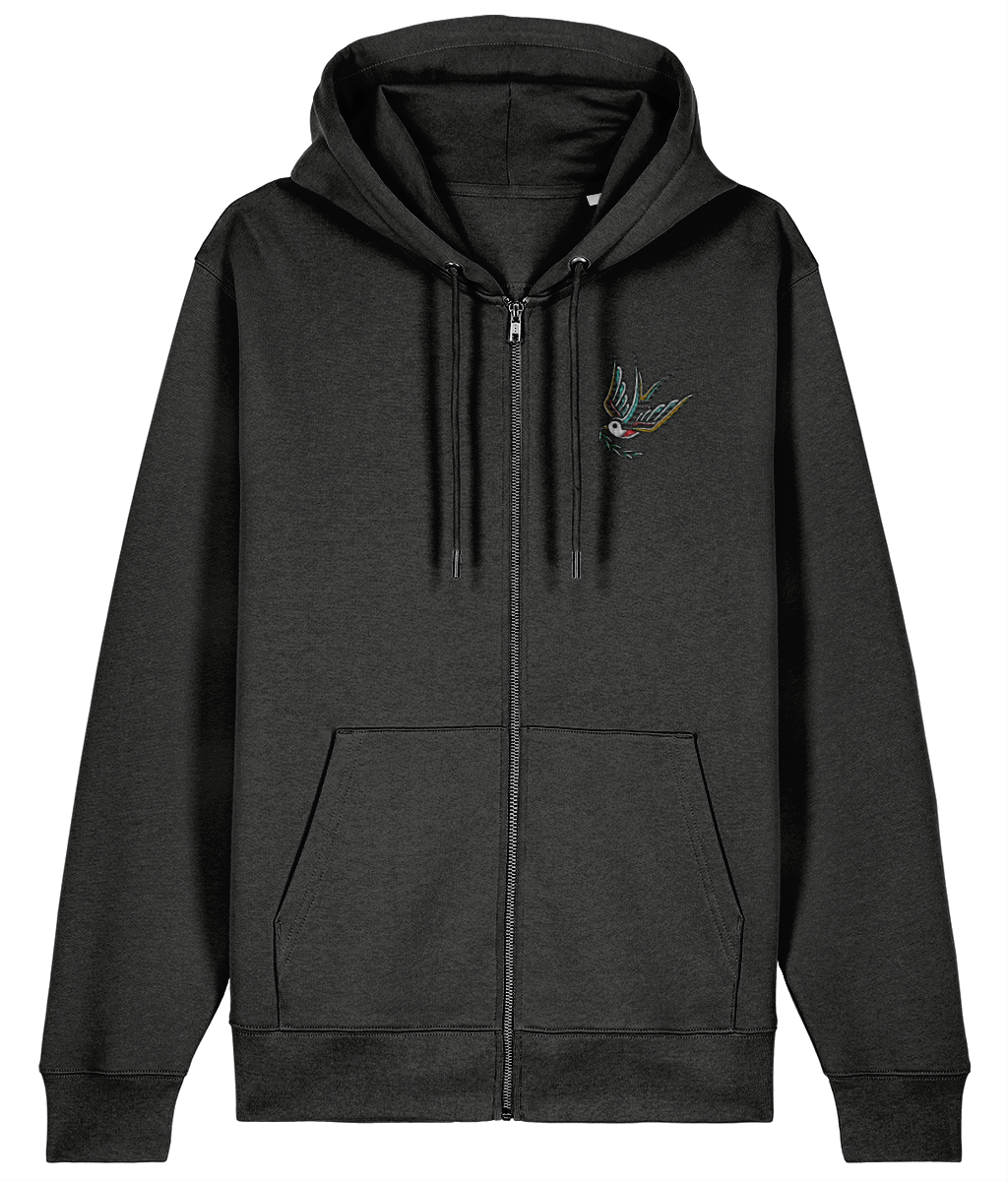 Swallow | Embroidered Organic Cotton Hoodie