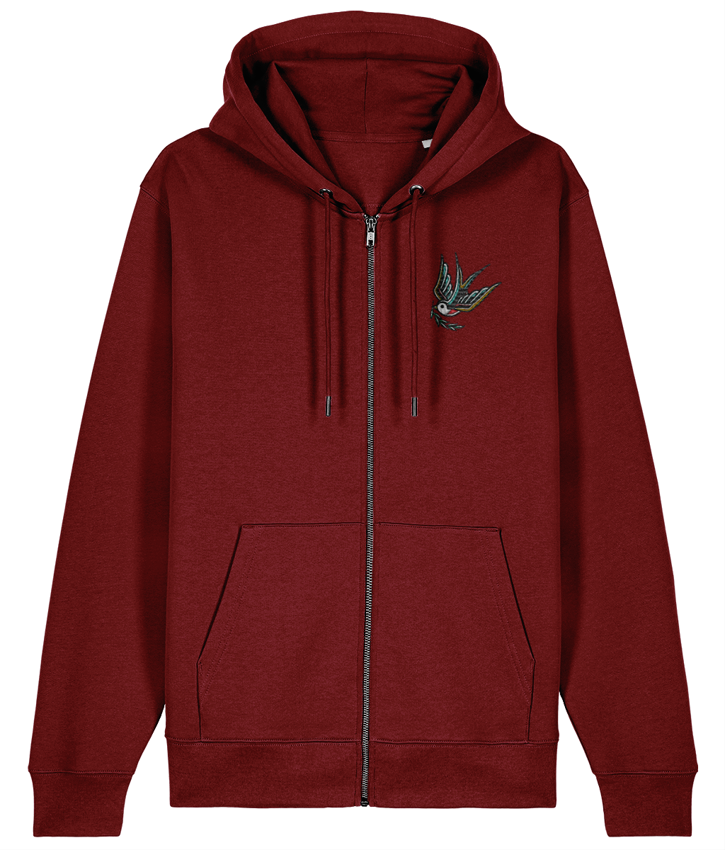 Swallow | Embroidered Organic Cotton Hoodie