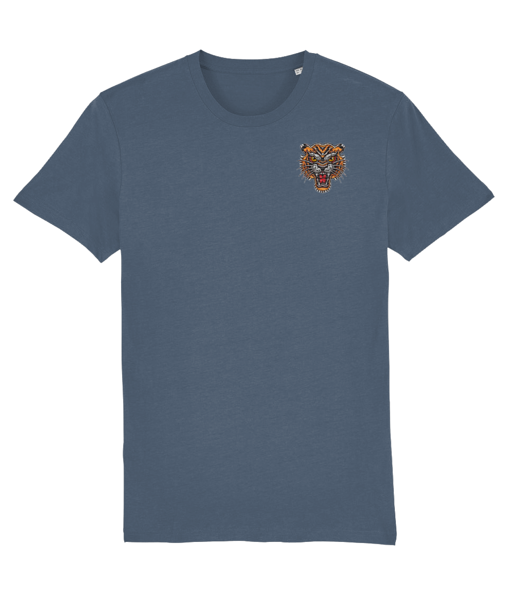 Tiger Head | Embroidered Organic Cotton T-shirt