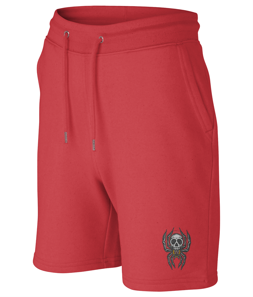 Spider Skull | Embroidered Organic Cotton Shorts