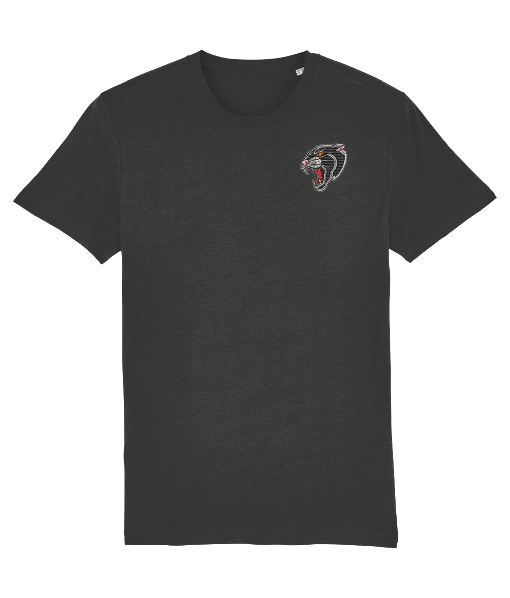 Panther Head | Embroidered Organic Cotton T-shirt