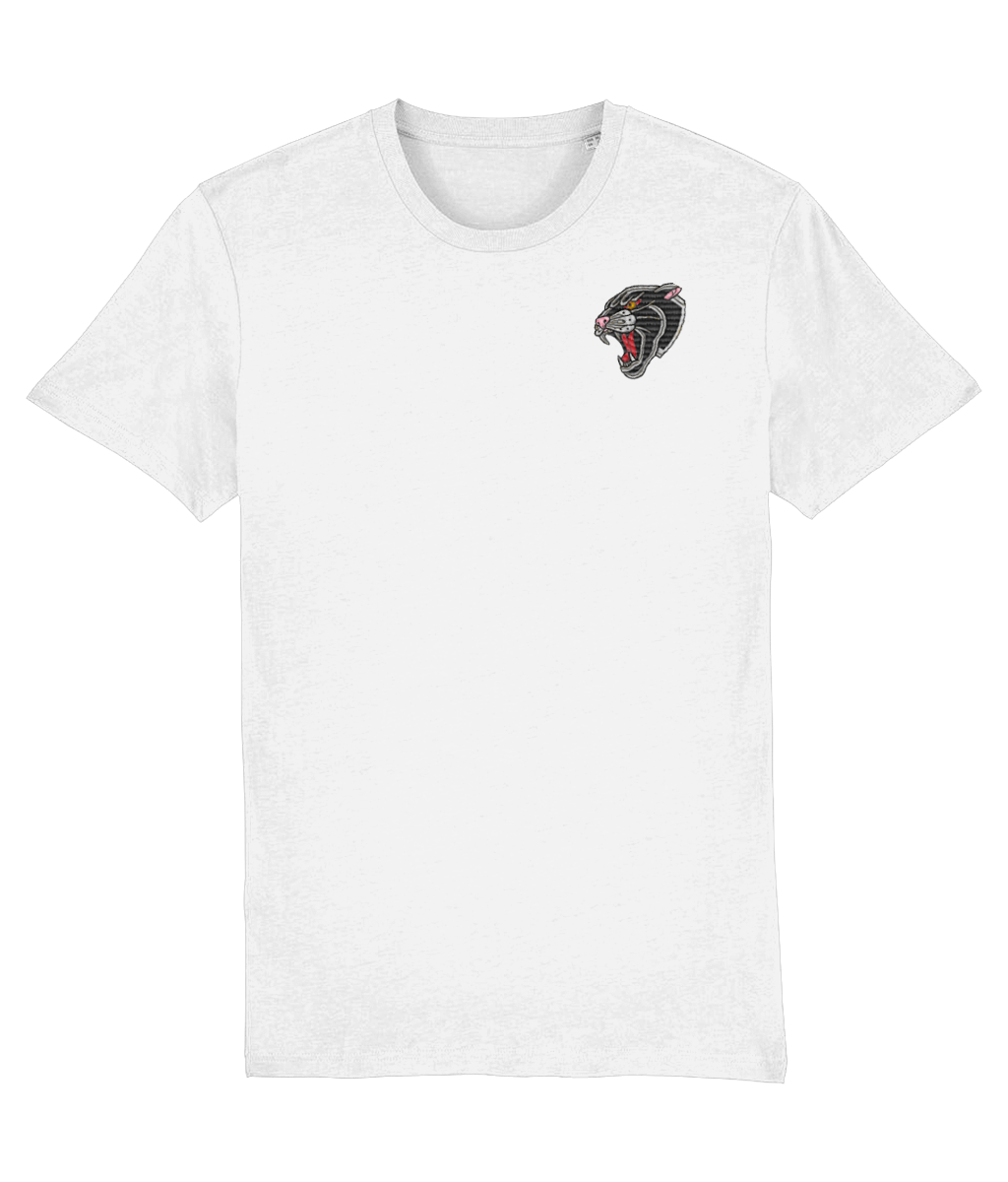 Panther Head | Embroidered Organic Cotton T-shirt